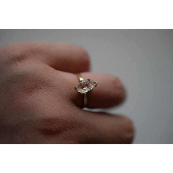 Size 6.5 14k Gold Engagement Ring, Raw stone rings, simple solitaire - Picture 4 of 8